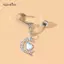 AqToCna Giả Bụng Nhẫn Dangling Rốn Nữ Bướm Trái Tim Mặt Trăng Tòn Ten Kẹp Trên Bụng Nút Nhẫn Không Xuyên Trang Sức AqToCna