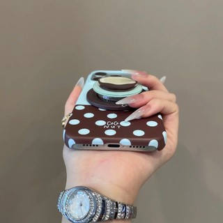 Advanced Blue Brown Wave Dot Coconut Giá đỡ từ tính Vỏ điện thoại di động Thích hợp cho iPhone17 Pro Max 16 15 Pro Max Bảo vệ Camera chống sốc Vỏ cứng chống rơi