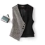 Màu Sắc Phù Hợp Với Cổ Chữ V Vest Nữ Phong Cách Ngắn 2025 Mùa Xuân Thiết Kế Thời Trang Không Đều Áo Vest Thường Ngày Bên Ngoài Trận Đấu 6.4