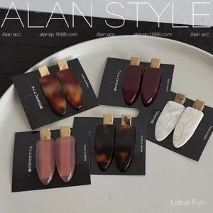 Alan Phong Cách Mới Acetate Chất Liệu Tóc Làm Dày Bộ Thời Trang Đơn Giản Nổ Tidy-up Kẹp Phụ Kiện Tóc