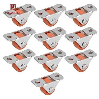 10 Chiếc Mini Bánh Xe Cao Su Nhỏ Cán Bánh Xe Ổn Định Đơn Hướng Với Kim Loại Trên Tấm Cho Ngăn Kéo Tủ Bếp