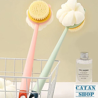 Cây Cọ Lưng 2 Đầu Bông Bàn Chải Vệ Sinh Cơ Thể Sạch Sẽ, Bông Tắm Chà Lưng 2 Trong 1-GD923-Chalung-MC