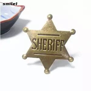 Huy chương ngực SMILE, Biểu tượng ngôi sao lục giác bằng kim loại 2.6 * 2.3 Inch bằng sắt, Ngôi sao lục giác Old Prop Đồng đen Mũ danh dự Biểu tượng văn phòng
