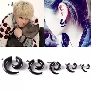 DELMER Nữ Vòng Bông Tai Đơn Giản Hip-hop Ear Stud Thiết Kế Niche Tinh Tế Tinh Tế Hình Học Bông Tai