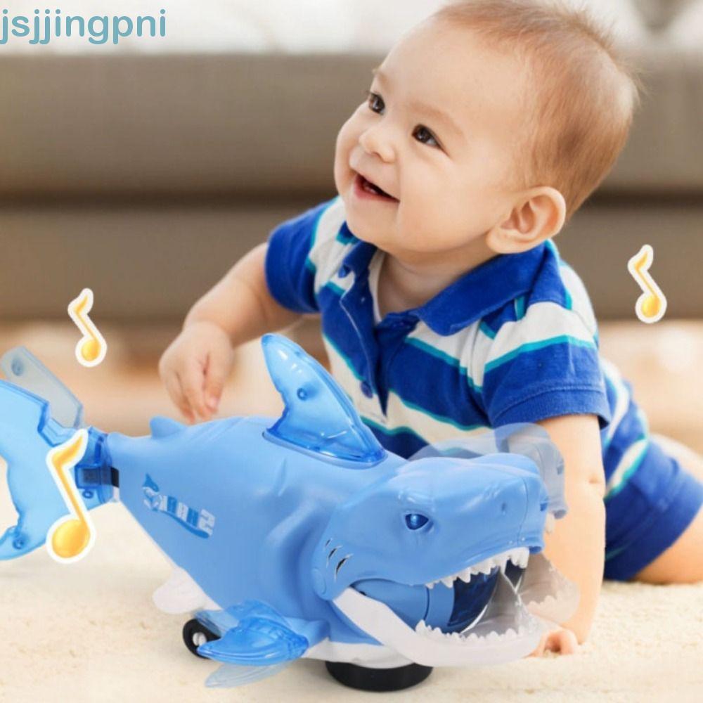 JSJJING Đồ chơi cá mập xoay, Nhựa có âm thanh Bò Đồ chơi cá mập tương tác, Bộ sưu tập mô phỏng ánh sáng búp bê động vật xoay Đồ chơi cá lắc lư Halloween