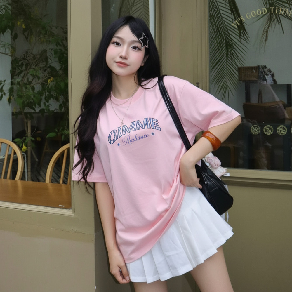 （Giao hàng 24h）Angela Áo Thun Boxy Gimme - STAR - Premium 100% Cotton 2 Chiều 220gsm - Áo Thun Unisex