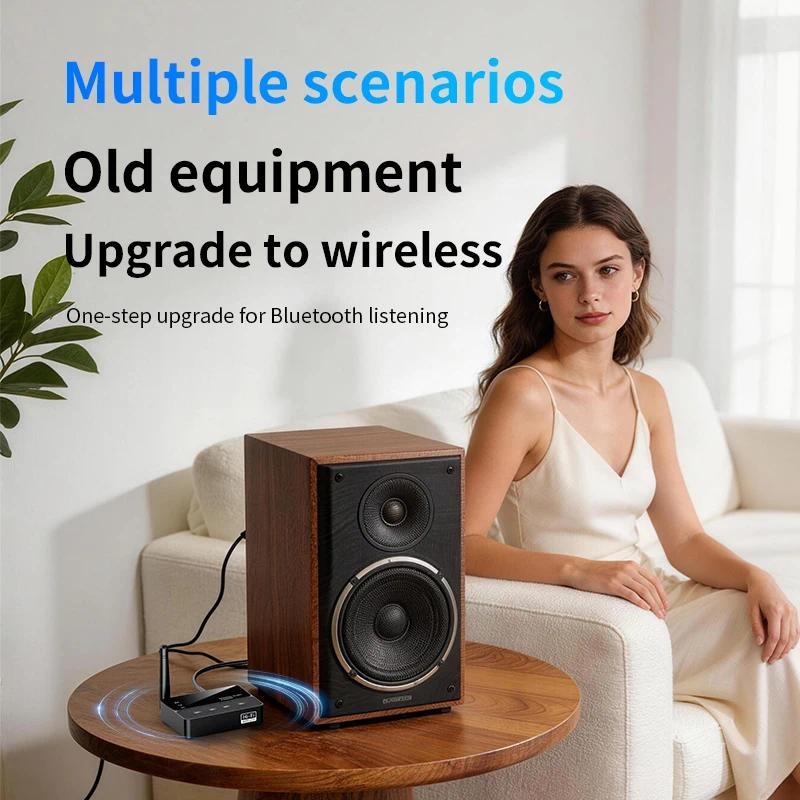 [Sẵn Sàng] Bộ Phát Bluetooth 6.0 Độ Trễ Thấp 3.5 Mm AUX RCA Jack HIFI Bộ Chuyển Đổi Âm Thanh Không Dây Âm Thanh Cho PC TV