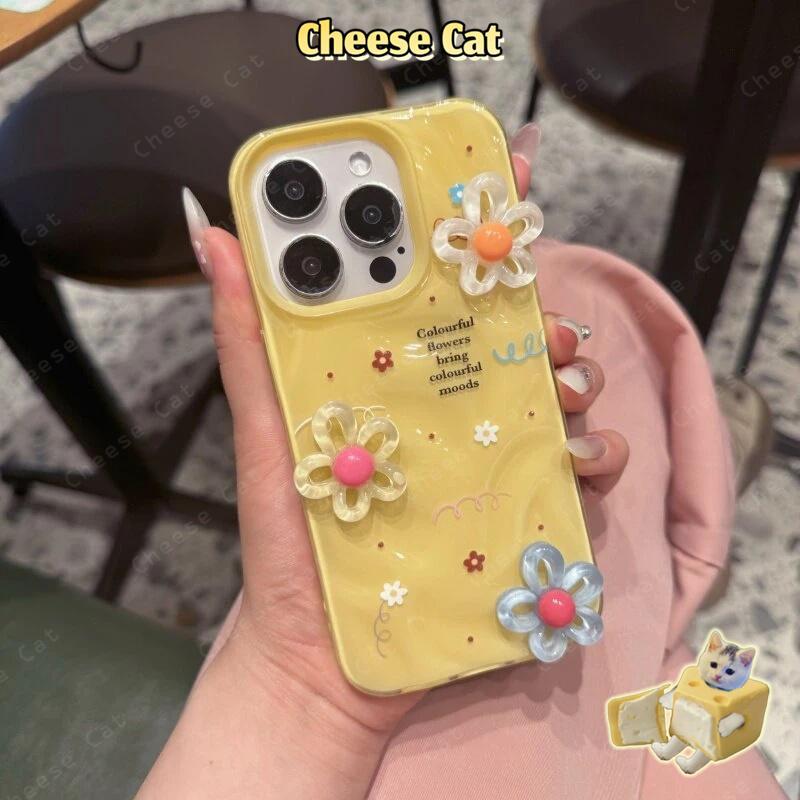 Ốp điện thoại hoa pha lê ba chiều có dây buộc cho iPhone 14 16 15 17 12 11 13 Pro Max Xs Max XR 7Plus