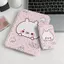 Gương gấp makeup nền hồng họa tiết thỏ chibi xinh xắn gương bỏ túi nữ sinh
