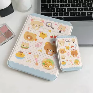 Gương gấp trang điểm các bé gấu vàng nền trắng phong cách dễ thương hàng ngày