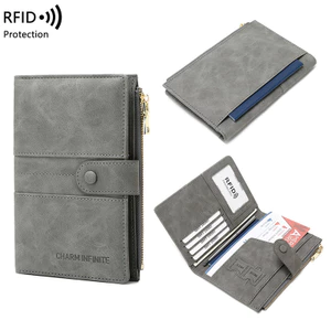 Bàn chải chống trộm RFID Giá đỡ hộ chiếu Khóa kéo Giá đỡ hộ chiếu Giá đỡ tài liệu Túi đựng hộ chiếu du lịch đa chức năng 6.7