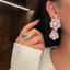 Hàn Quốc Tinh Tế Thanh Lịch Hoa Ánh Sáng Sang Trọng Phong Cách Mới Zircon Bông Tai Dài
