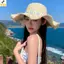 < YEI > Mũ đi biển vành cuộn Raffia dành cho nữ Mũ rơm ren mùa hè Bảo vệ tia cực tím Nhẹ Du lịch cần thiết cho kỳ nghỉ mới