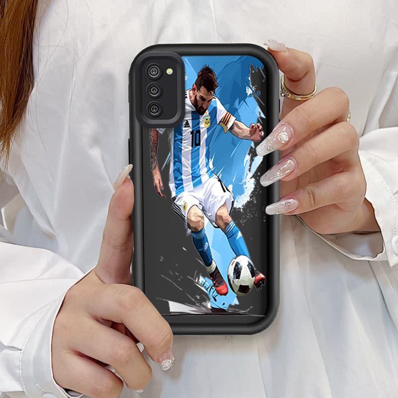 Ốp Cho Samsung A02S A03S Phim Hoạt Hình Silicon Mềm Đáng Yêu Ốp lưng TPU Số 10 Bóng Đá World Cup Messi Angel Eye Ốp Lưng Chống Sốc