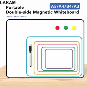 Bảng viết xóa được LAKAM, Bảng trắng hai mặt xóa khô, đơn giản Thân thiện với từ tính có thể tái sử dụng A5 / A4 / B4 / A3 Máy tính để bàn Bảng đen nhỏ Văn phòng