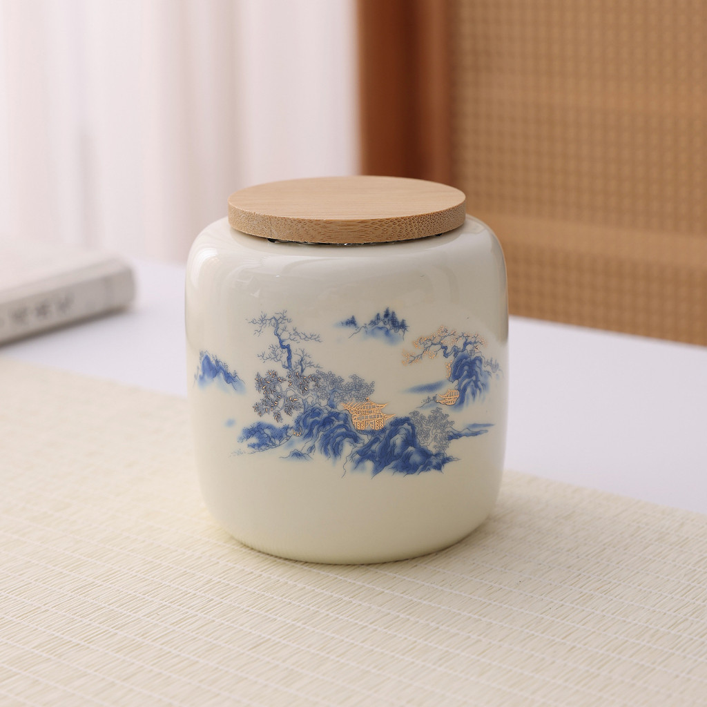 HŨ ĐỰNG TRÀ BẰNG GỐM SỨ CAO CẤP NẮP TRE TỰ NHIÊN – BẢO QUẢN TRÀ HIỆU QUẢ, TÔN VINH KHÔNG GIAN TRÀ ĐẠO
