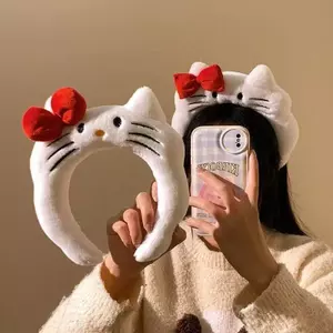 Dễ Thương Màu Hồng Mèo Kitty Sang Trọng Đầu Nữ Rửa Mặt Trang Điểm Báo Chí Tóc Nhìn Mặt Nhỏ Phụ Kiện Tóc Băng Đô Kẹp Tóc