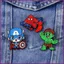 YT4 Marvel Avengers Người Nhện Captain America Hulk Hoạt Hình Dễ Thương Chibi Men Pin Kim Loại Trâm Huy Hiệu