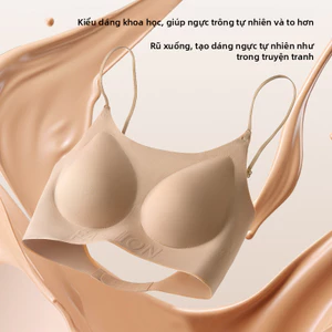 Áo ngực đeo vai mỏng ngụy trang, áo ngực cốc rộng, nâng ngực nhỏ, liền mạch thoải mái.