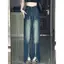 Thiết kế Sense Retro Raw Edge Split Jeans Nữ Mùa hè Phong cách mới Phù hợp với eo cao thẳng dáng rộng mỏng hơn W