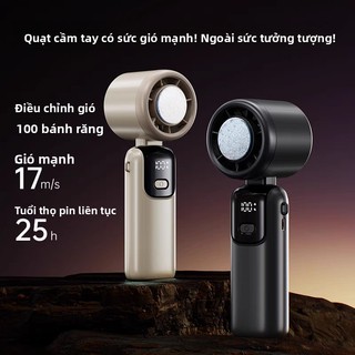 Quạt Cầm Tay Turbo 100 Tốc Độ, Điều Chỉnh Không Giới Hạn, Di Động Ngoài Trời, Treo Cổ, Nhỏ Gọn