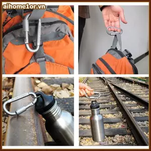 AIHOM Nhẹ 6 Chiếc Kẹp Carabiner Nhôm Cho Móc Khóa Sử Dụng Lý Tưởng Cho Cắm Trại Và Đi Bộ Đường Dài,