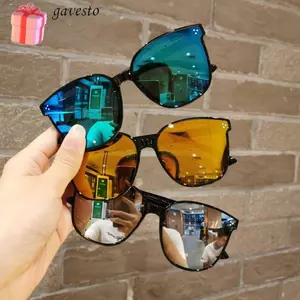 Kính râm có thể gập lại GAVESTO, Kính râm trẻ em ngoài trời UV375, Kính mắt trẻ em khung vuông hợp thời trang cho bé trai và bé gái
