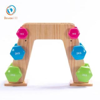 Dovewill Heavy Duty Quả Tạ Giá Để Đồ Bằng Gỗ Ba Lớp Trọng Lượng Sắp Xếp Đứng Tiết Kiệm Không Gian Giá Đỡ Tập Gym Tại Nhà