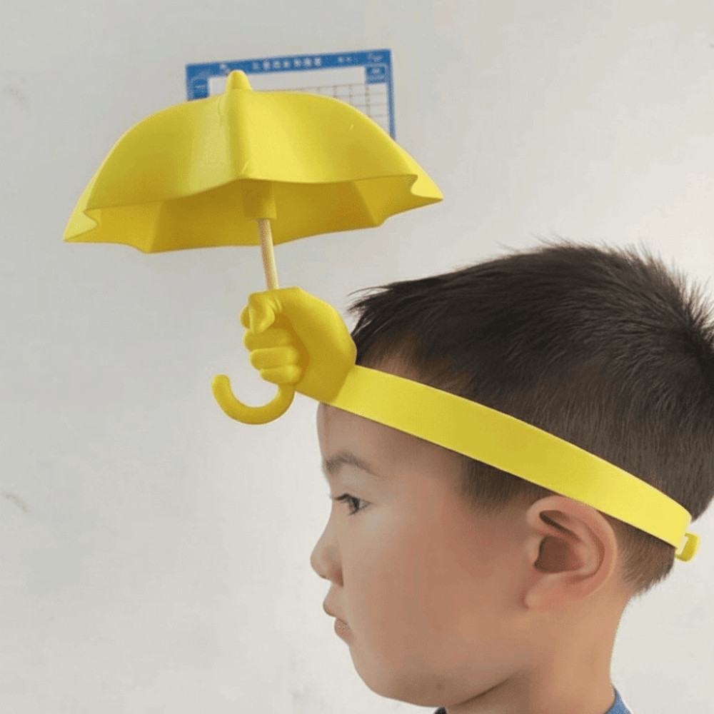 Mũ dù SENRTY, Chất liệu PLA in 3D Mũ chống nắng dù Mini, Quà tặng Gag Hình tay Mũ nón sáng tạo có thể điều chỉnh rảnh tay ngoài trời