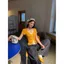 Áo thun ngắn tay hai mảnh màu vàng Mango giả chính hãng dành cho nữ Mùa hè Phong cách mới Slim-Fit Slimmer Look American Hot Girl Style Top