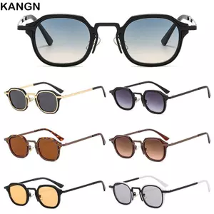 KANGN Punk Shades, Kính râm vuông nhỏ khung kim loại Y2K, Kính râm lái xe bảo vệ UV400 cổ điển dành cho nữ và nam giới