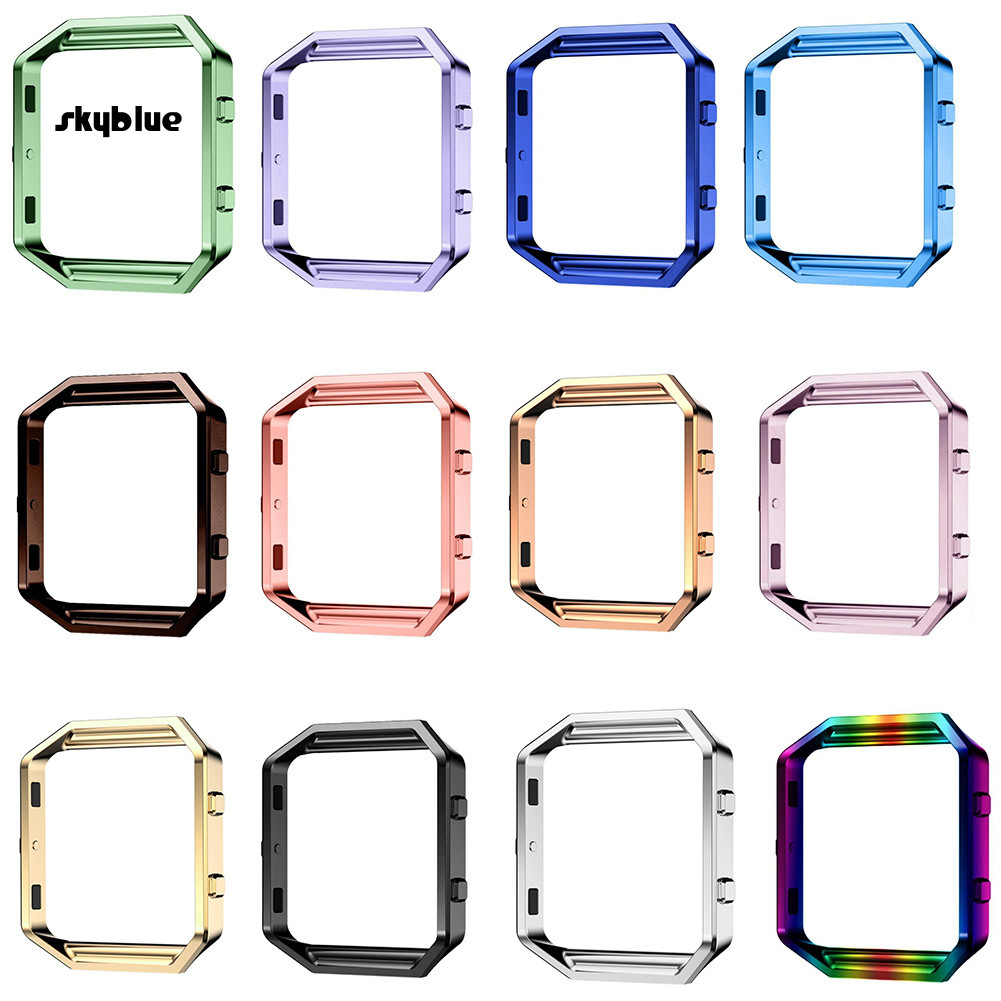 [Sy] Vỏ bảo vệ khung đồng hồ thông minh bằng kim loại bằng thép không gỉ cho Fitbit Blaze