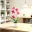 {WELV}Artificial Orchid Potted Plant 29cm Elegant Phalaenopsis Design for Small Spaces