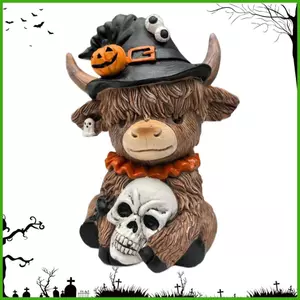 Halloween Cao Nguyên Bò Tượng Nhựa Bò Điêu Khắc Trang Trí Nhựa Nhân Vật Trang Trí Tiệc Cho Nông Trại Nhà Bếp wipqsvn