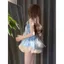 Bầu Không Khí Đẹp Nhỏ Tươi Bộ Đồ Thời Trang Nữ Mùa Hè Phong Cách Mới Ngọt Cay Không Tay Top Lông Tơ Váy Hai Mảnh Phù Hợp Với
