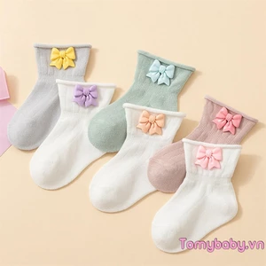 Tất đến mắt cá chân cho bé gái Tất đi bộ thông thường co giãn dễ thương