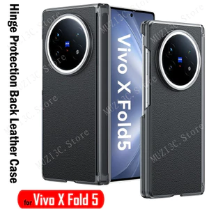 Bản Lề Bảo Vệ Funda Cho Vivo X Fold 5 Ốp điện thoại Vivo X Fold5 5G Da PU Ốp điện thoại Không Có Khung Trước