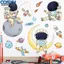 <cosyh>Creative PVC Cartoon Astronaut Wall Stickers Outer Space Theme Flat Wall Sticker