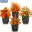 <cosyh>Fall Themed Artificial Plants Set of 4 Small Faux Plants for Desk Bathroom Decor