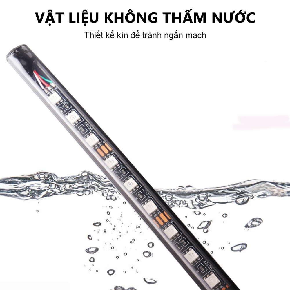 Đèn Led Gầm Ghế Ô Tô Nội Thất Nháy Theo Nhạc, Nhiều Chế Độ Màu Sắc, Cắm USB/Tẩu, Điều Khiển Từ Xa