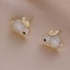 Micro Dát Full Zirconium Thời Trang Niche Thỏ Bông Tai Đơn Giản Nhỏ Dễ Thương