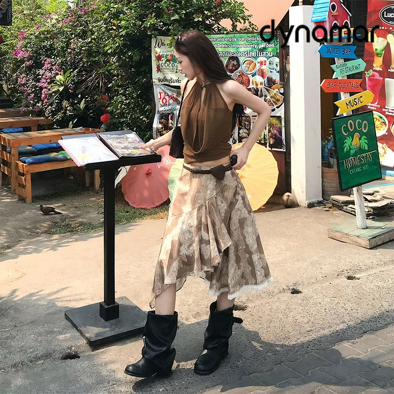 【dynamar】Áo hai dây cổ yếm lấp lánh, áo hai dây hở lưng gợi cảm dành cho nữ.