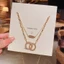 Shuling Thời Trang Hai Lớp Titan Vòng Cổ Sang Trọng Vòng Tròn Kim Cương Vòng Cổ Choker