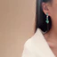 Bông tai dài đính hoa Zircon thời trang mới