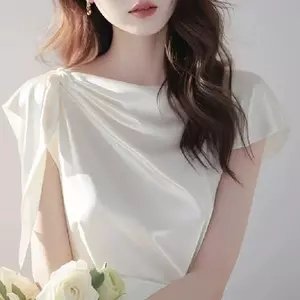 Áo sơ mi không tay cao cấp kiểu Pháp Mùa hè đi lại Phong cách phù hợp Thiết kế may độc đáo Tính khí ngọt ngào Ôm hơn Nhìn mới hàng đầu