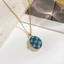 Vòng cổ mặt dây chuyền PYCOU, Vòng cổ mặt dây chuyền Zircon không phai màu Trang trí hình ảnh có thể mở được, Khung mở sang trọng bằng thép titan Vòng cổ tráng men cổ điển dành cho nữ