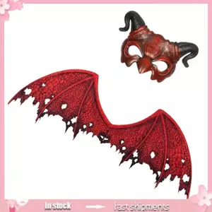 YOI Devil CosplayPhụ kiện Bộ nửa mặt và cánh quỷ có dây đeo đàn hồi