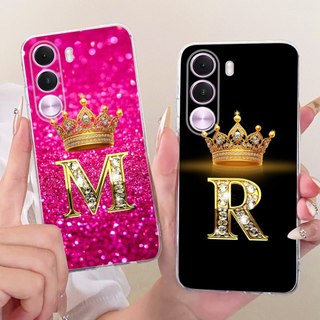 Dành Cho Realme C100 4G C100i C100x Vương Miện Thời Trang Chữ Cái Ban Đầu Cặp Đôi Vỏ Điện Thoại RealmeC100 4G Silicon Mềm TPU