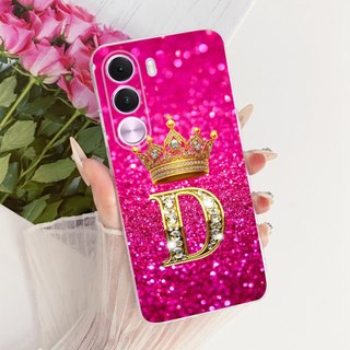 Dành Cho Realme C100 4G C100i C100x Vương Miện Thời Trang Chữ Cái Ban Đầu Cặp Đôi Vỏ Điện Thoại RealmeC100 4G Silicon Mềm TPU