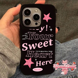 Ốp Lưng IPhone 13 15 11 17 16 12 14 ProMax  Chữ màu hồng ngọt 7 8Plus XR X XS Max